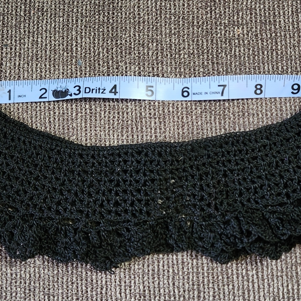 Handmade And Vintage Black Crochet Collar - image 2
